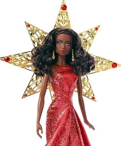 Barbie 2017 Holiday Doll with Red Metallic Gown and Accessories. 2