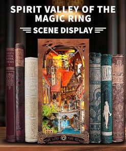 Book Nook With LED Lights – 3D Puzzles for Adults, DIY Miniature House Kit, Creative Decorative Bookend, Magic Nook, Perfect Dollhouse – The Lord The Ring 2