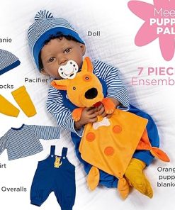 Paradise Galleries 19 Inch African American Realistic Reborn Baby Boy Doll in Puppy Outfit with Dog Lovie Blanket and Accessories Gift Set – Puppy Pal 2