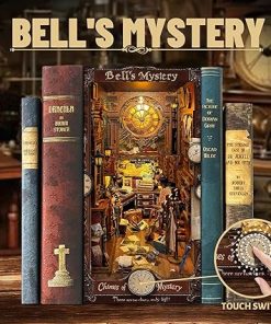 Book Nook Kit Miniature Booknook Kit Decorative Bookend Bookshelf 3D Wooden Puzzle Dollhouse Gifts for Adults Teens – Bell’s Mystery (SQ-42) 2