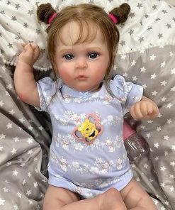 Realistic Reborn Baby Doll Jocy, 19-Inch Lifelike Newborn Girl with Hand-Painted Details, Cute Lifelike Soft Weighted Body and Toy Accessories, Suitable for Kids Age 3+. 2