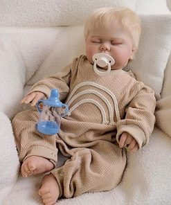 Pinky Reborn Realistic Baby Dolls That Look Real 19 inch Vinyl Baby Doll Painted Skin Soft Cloth Body Realistic Newborn Baby Dolls for Kids with Accessories (Pink) 2