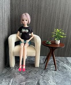 Dollhouse 1:6 Scale Off White semi-Circular Sofa Chair, Handmade Mini Sofa Chair, Dollhouse Furniture (Off White) 2