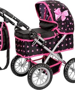 Baby Doll Stroller | Baby Doll Pram | Baby Doll Carriage – Stroller for Baby Dolls with Adjustable Handle (12.99-24.80 inches) | Babydoll Reborn Strollers | Model KP0261R