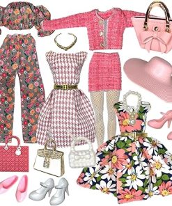 Eledoll Fashion Pack Clothes Set for 12 inch Doll Summer in Paris Floral Dress Set (Katherine)