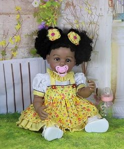 Baby Dolls Black with Lifelike Soft Body African American Realistic-Newborn Girl Doll 22 Inch Best Birthday Gift Set and Toy Accessories Gift for Kids Age 3 (223106)