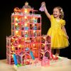 29 Rooms Doll House for Girls, DIY Play House Toys with Dolls Figure, Puppies,Furnitures, Glow-in-The-Dark Accessories, LED Light, Kids Doll House Gift Toy for Kids Ages 3 4 5 6 7 8+