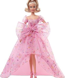 Barbie Signature Birthday Wishes Doll (11.5 in Blonde) Wearing Pink Tulle Gown & Shoes, with Customizable Packaging, Gift for 6 Year Olds & Up