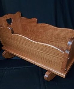Medium Doll Cradle Solid Oak Furniture House Amish Kids Harvest Stain