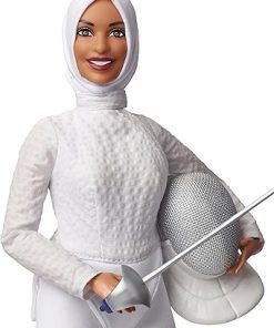 Barbie Ibtihaj Muhammad Doll with Fencing Uniform, Hijab, Sabre and Mask 2