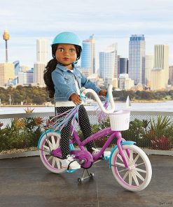 Journey Girls Bike with Helmet, Streamers, Basket, and Wheels that Roll for 18-Inch Journey Girls Doll 2