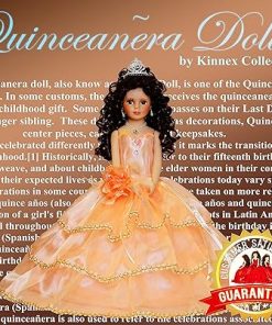 18″ Porcelain Quinceanera Umbrella Doll (Quince Anos)~ KB18724-28B~ (Peach)